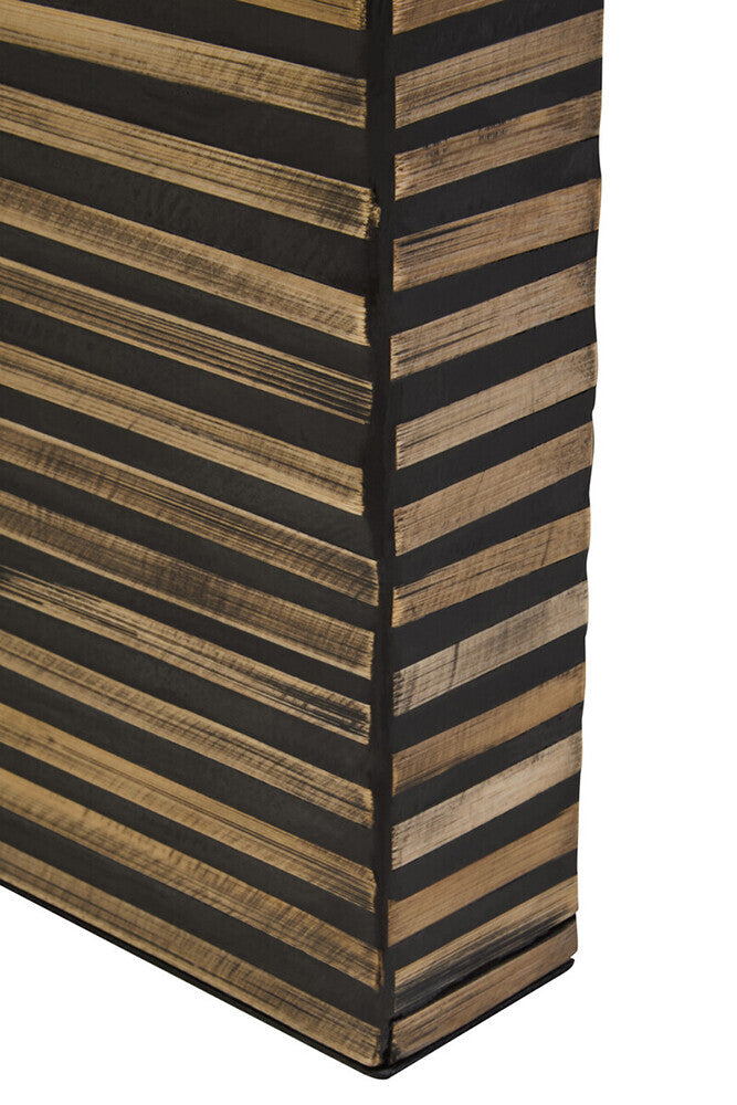 Natural Bamboo Inlay Curved Console Table with Sculptural Striped Design | Bambusa
