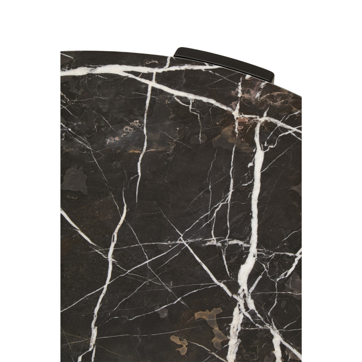 Black Round Marble Top Large Coffee Table with Black Acacia Legs | Palermo