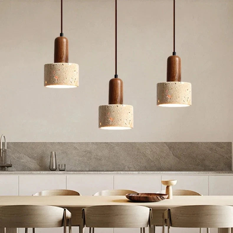 Travertine Pendant Light Beige Brown Kitchen Island Ceiling Light