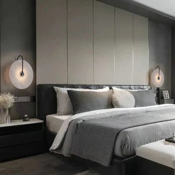 Disc Texture Marble Wall Lamp - Warm LED Light Modern Home Decor