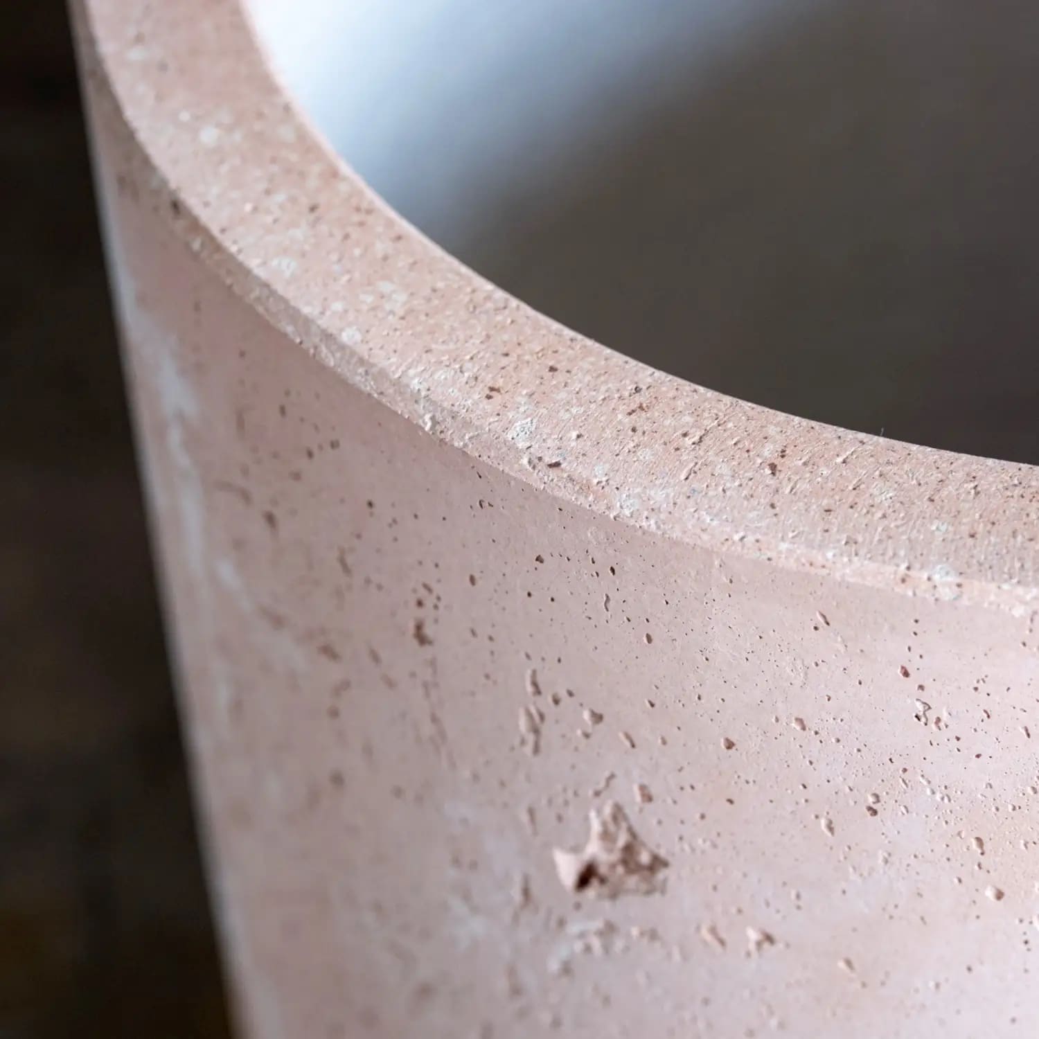 Aurella | Blushstone – 20cm Medium Concrete Cylinder Planter – 4L Round Plant Pot