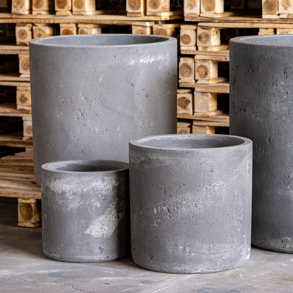 Aurella | Onyx Dusk – 20cm Medium Concrete Cylinder Planter – 4L Round Plant Pot
