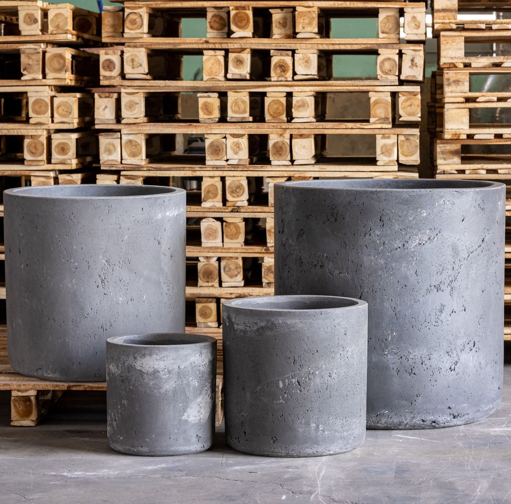 Aurella | Onyx Dusk – 20cm Medium Concrete Cylinder Planter – 4L Round Plant Pot