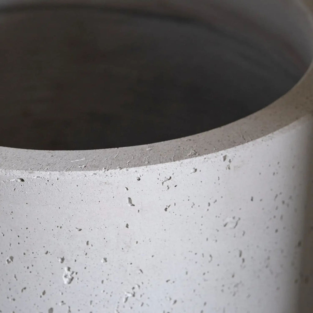 Aurella | White Mist – 85cm XX Large Concrete Cylinder Planter – 365L Round Plant Pot