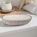 Multi Wick Concrete Oval Loaf Bowl Candle