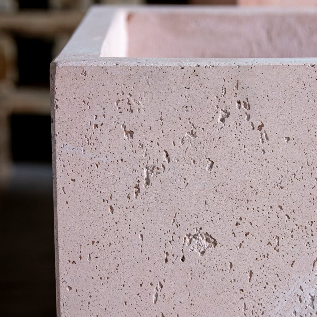 Cubrosa | Blushstone – 20cm Square Concrete Planter – 4L Cube Plant Pot
