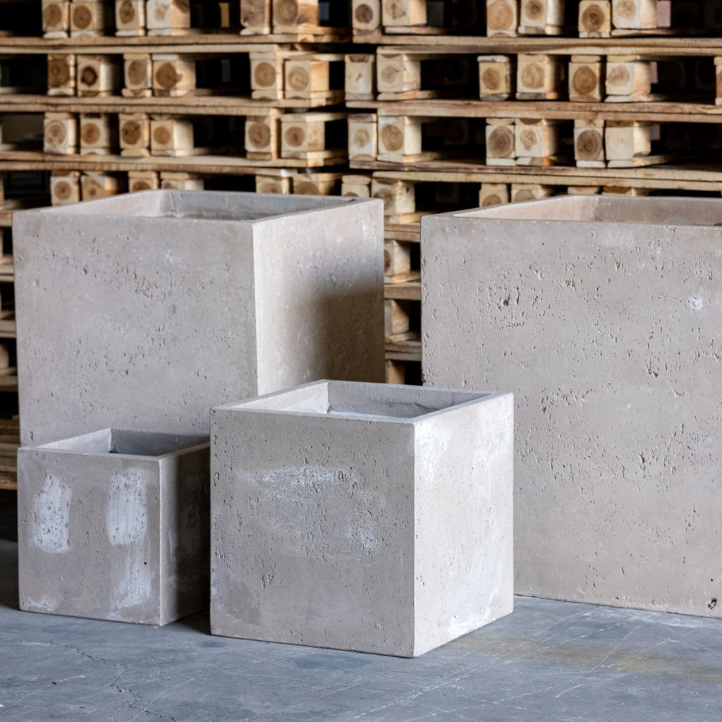 Cubrosa | Truffle – 20cm Concrete Square Planter – 4L Cube Plant Pot