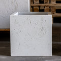 Cubrosa | White Mist – 20cm Medium Square Concrete Planter – 4L Block Plant Pot
