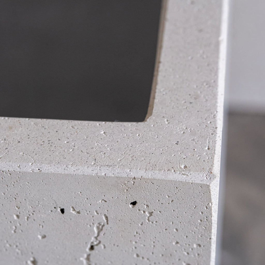 Cubrosa | White Mist – 20cm Medium Square Concrete Planter – 4L Block Plant Pot