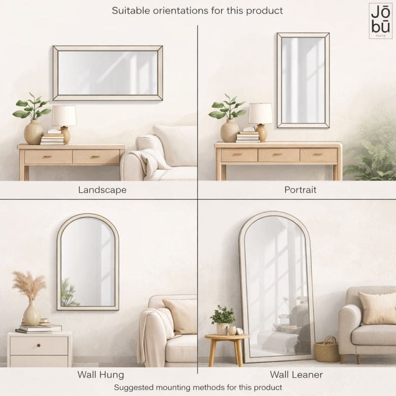 Emi - Full Length Black Metal Runway Oval Mirror - 180cm x 80cm