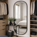 Emi - Full Length Black Metal Runway Oval Mirror - 180cm x 80cm