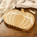 Autumn Wooden Pumpkin Ornament Handmade Mango Wood Décor 25cm