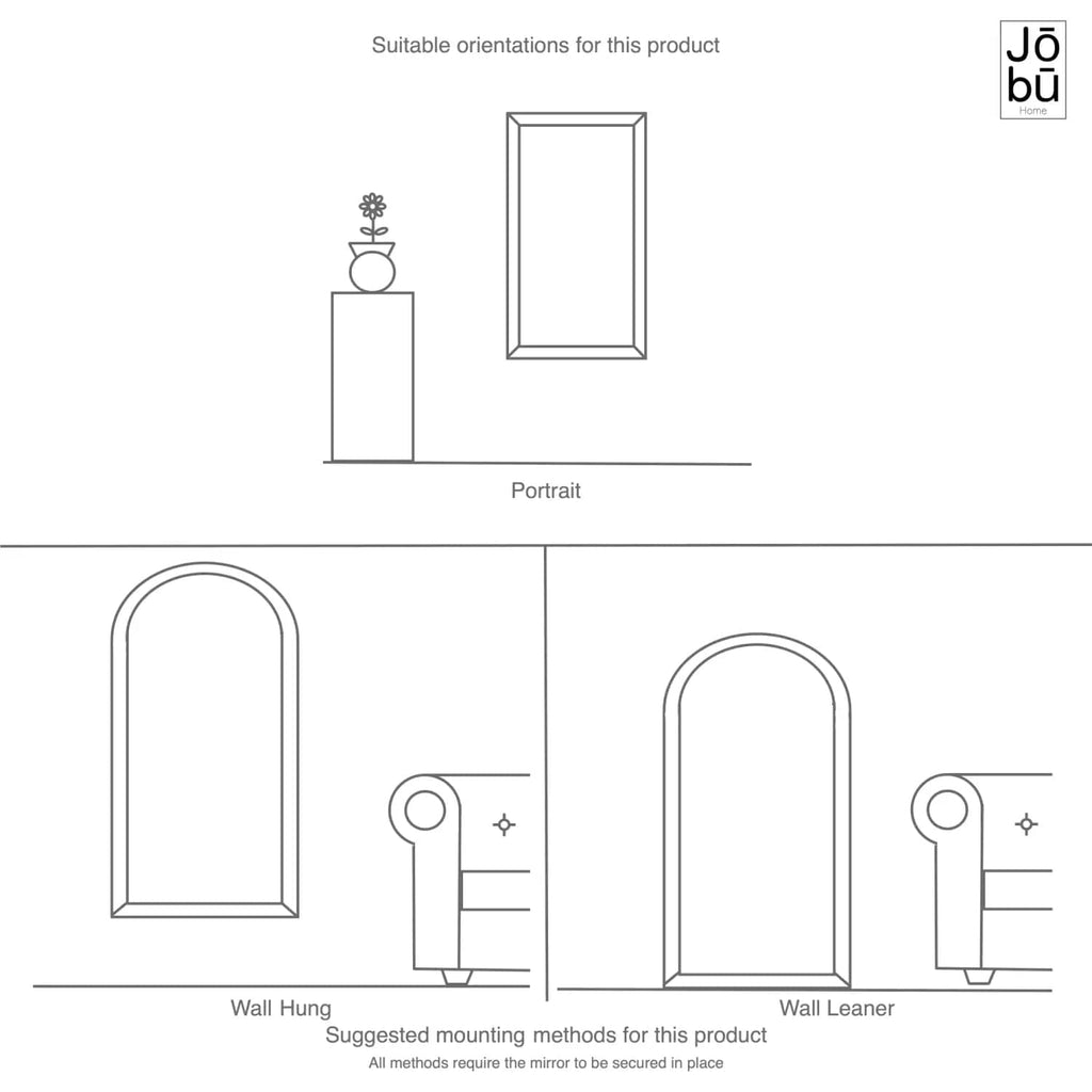 Mio- Full Length Gold Metal Arched Window Mirror - 200cm x 120cm