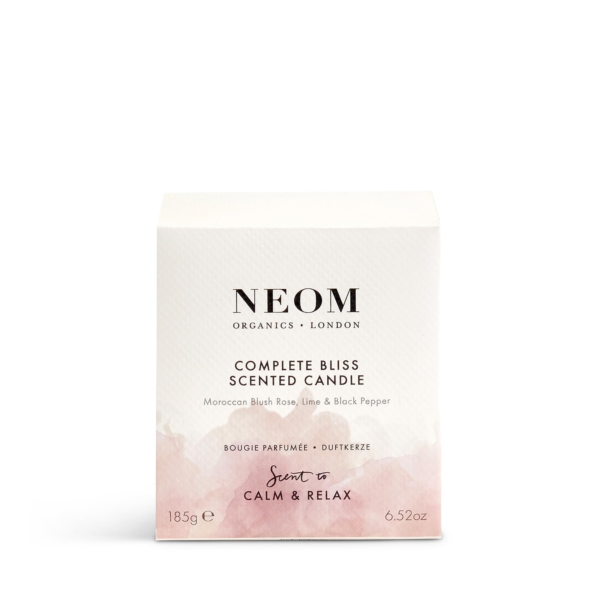 NEOM Complete Bliss Candle Blush Rose, Lime & Black Pepper Scent to De-Stress