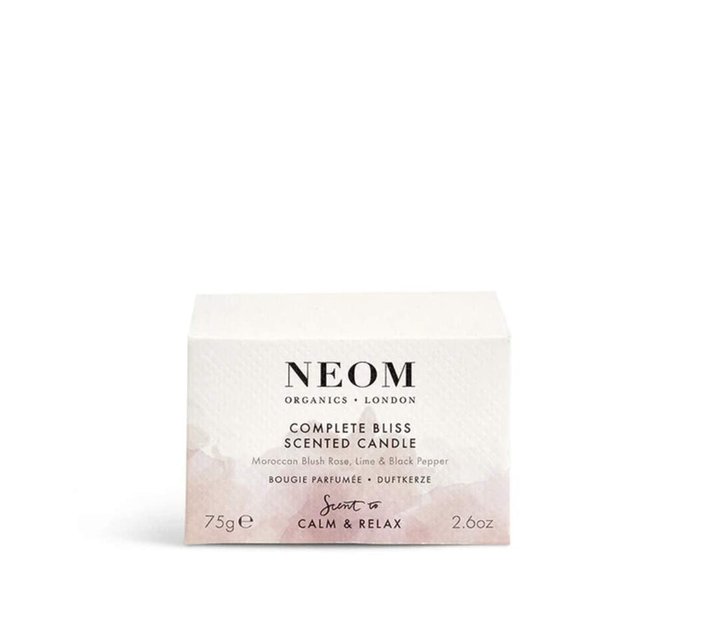 NEOM Complete Bliss Travel Candle – Blush Rose, Lime & Black Pepper