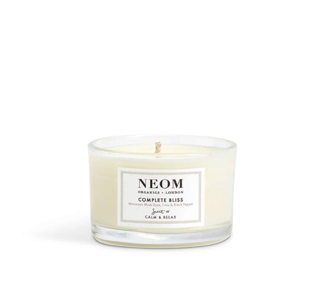 NEOM Complete Bliss Travel Candle – Blush Rose, Lime & Black Pepper