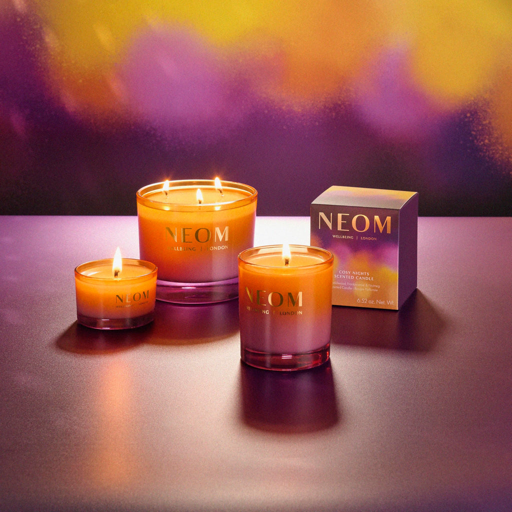 NEOM Cosy Nights Candle Travel Size – Sandalwood, Frankincense & Nutmeg | 100% Natural Wax & Fragrances | Relaxing