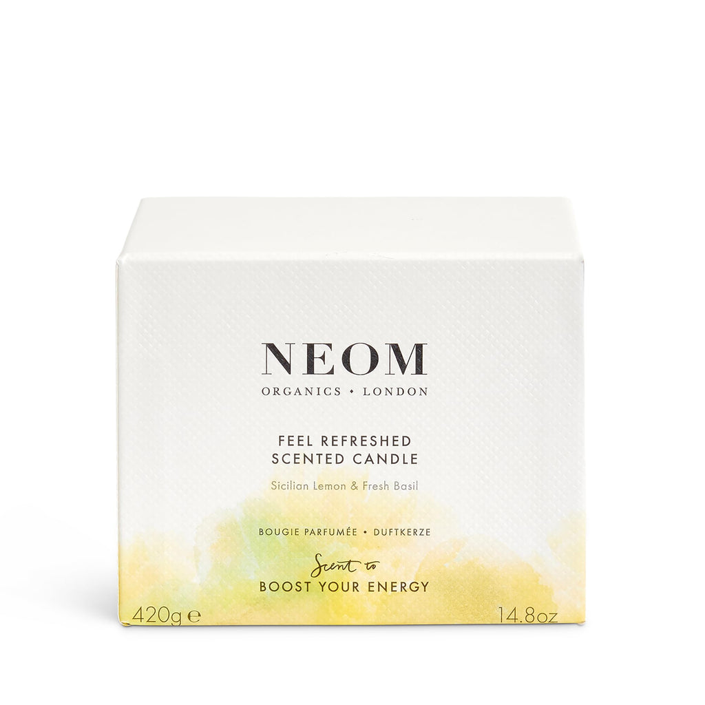 NEOM Feel Refreshed 3 Wick Candle - Lemon & Basil | Essential Oil Aromatherapy