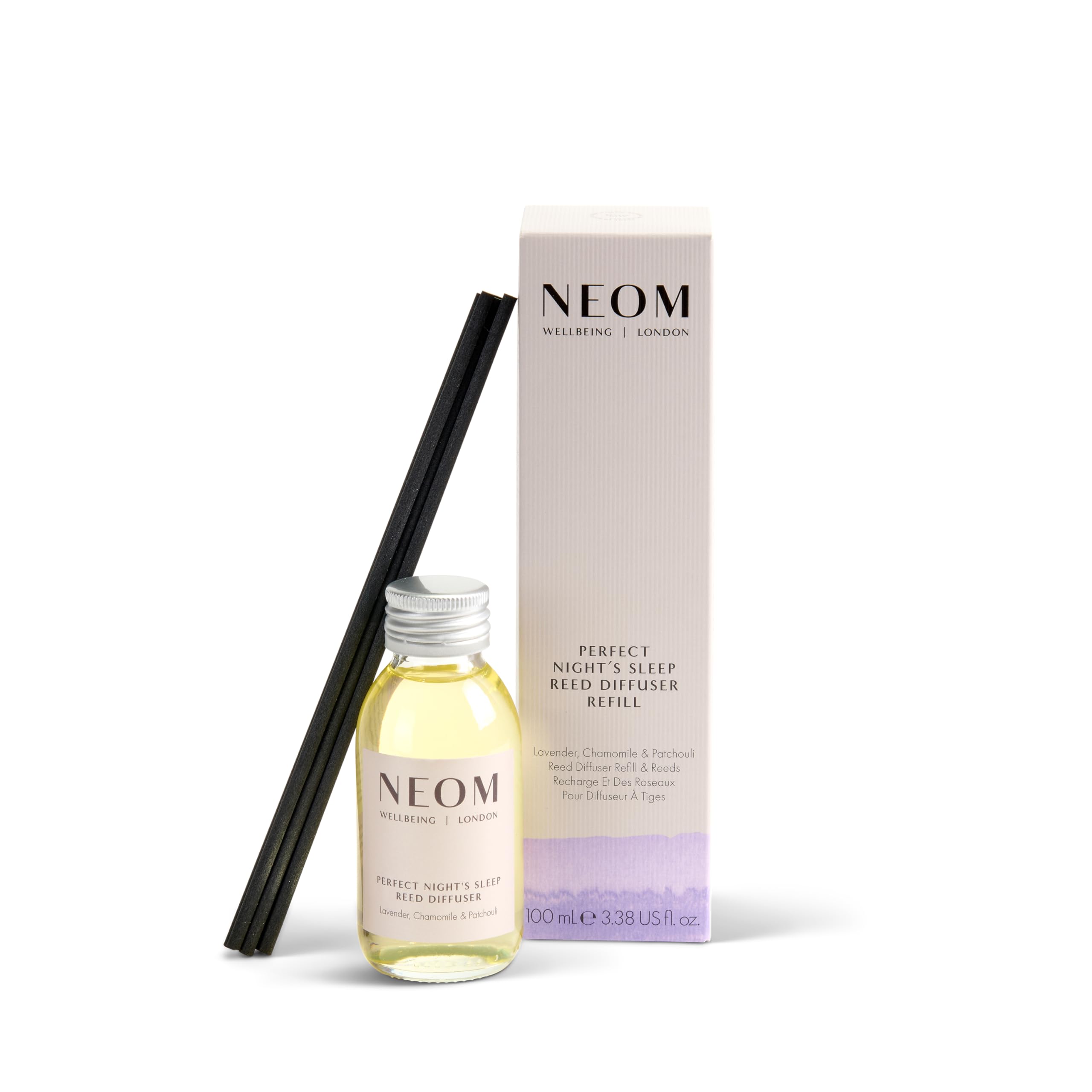 NEOM Perfect Night's Sleep Reed Diffuser Refill 100ml – Lavender, Chamomile & Patchouli (Lasts 12 Weeks)