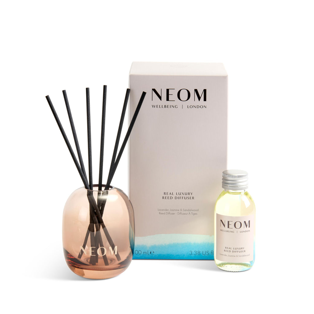 NEOM Real Luxury Reed Diffuser 100ml – Lavender, Jasmine & Sandalwood (Refillable)
