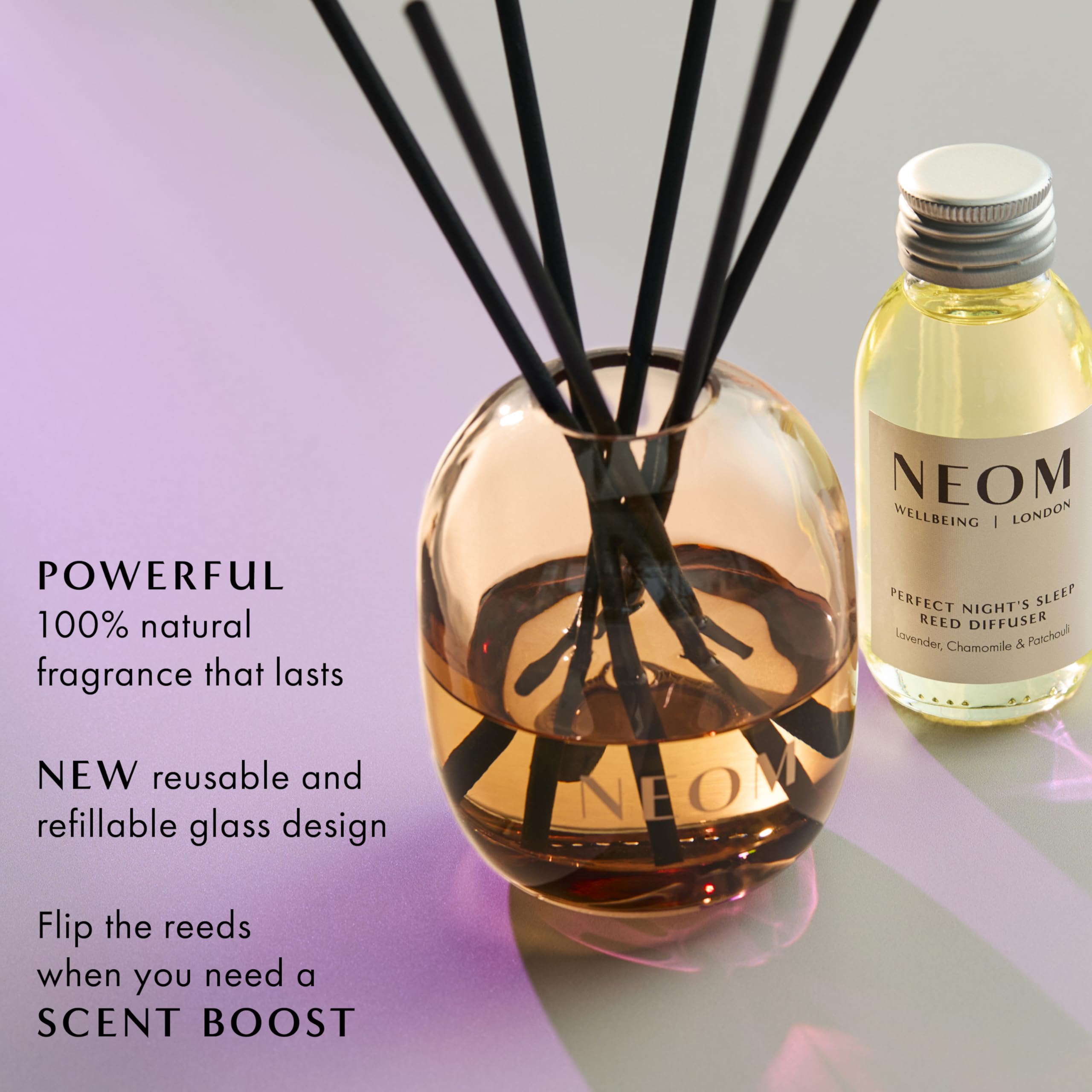 NEOM Perfect Night's Sleep Reed Diffuser Refill 100ml – Lavender, Chamomile & Patchouli (Lasts 12 Weeks)