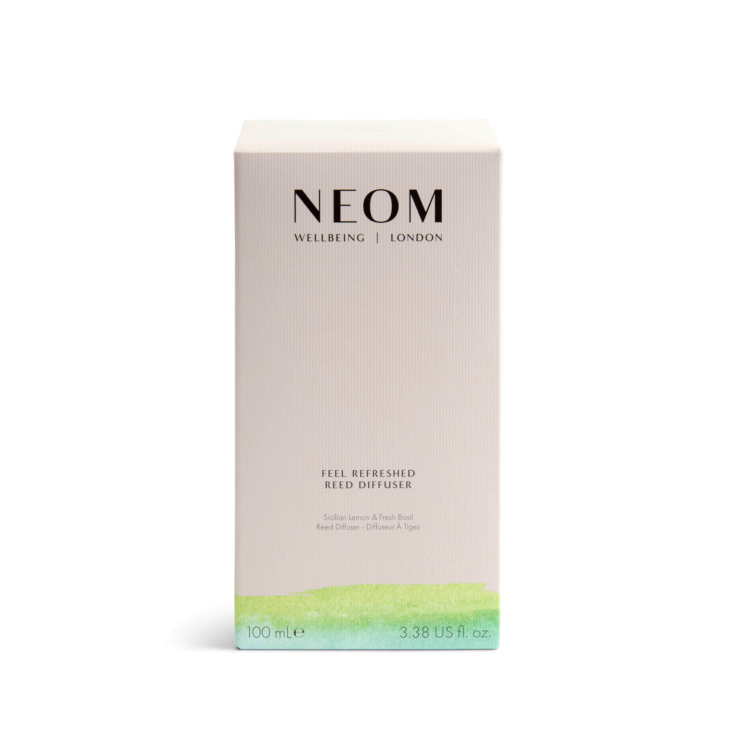 NEOM Feel Refreshed Reed Diffuser 100ml – Sicilian Lemon & Basil | 100% Natural Fragrances