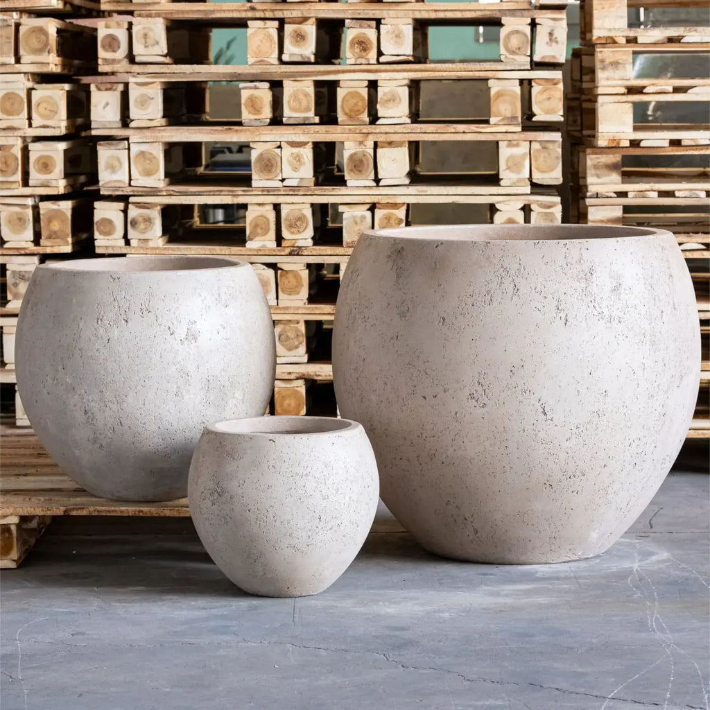 Orbello | Truffle –  22cm Concrete Sphere Planter – 3L Round Plant Pot