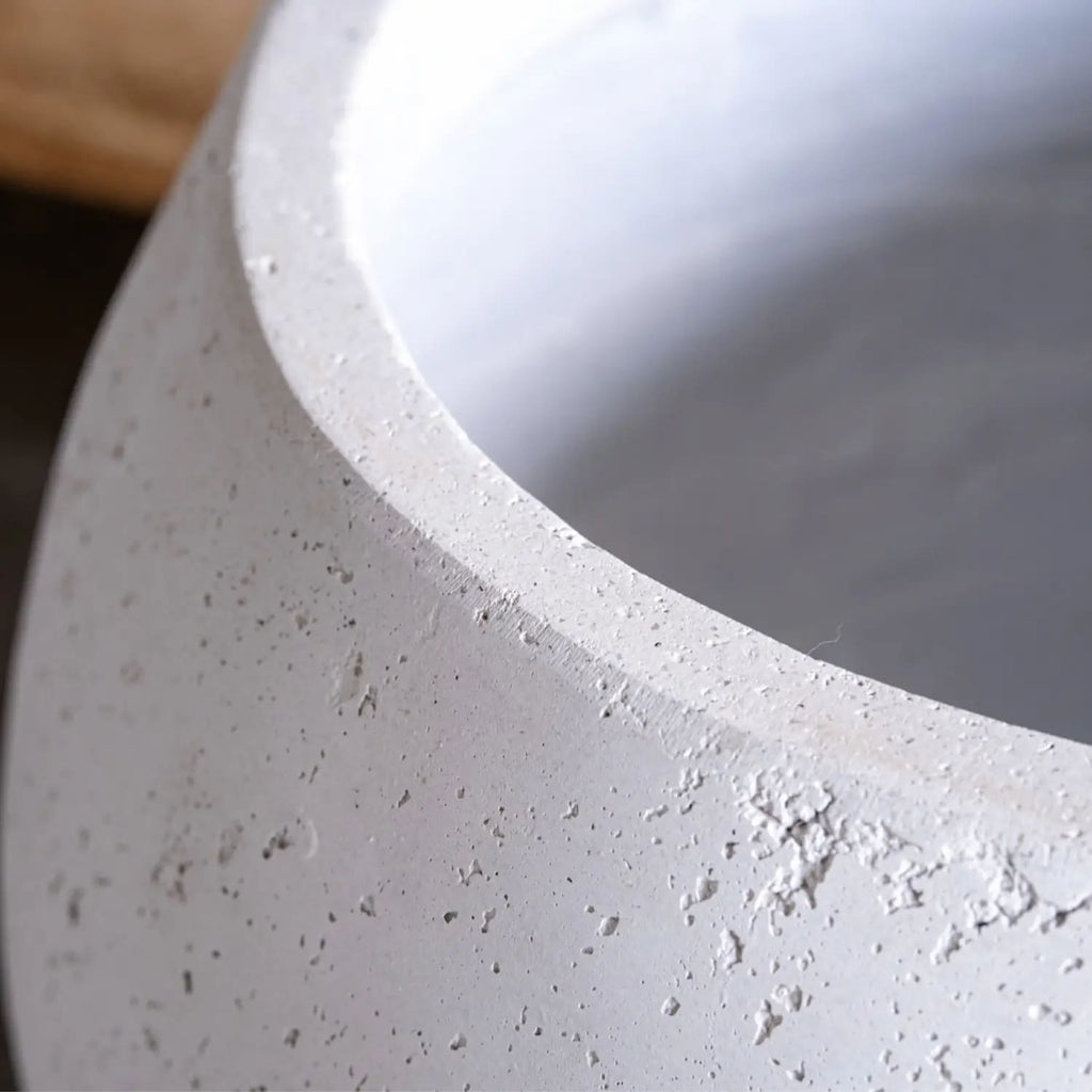Orbello | White Mist –  22cm Concrete Sphere Planter – 3L Round Plant Pot