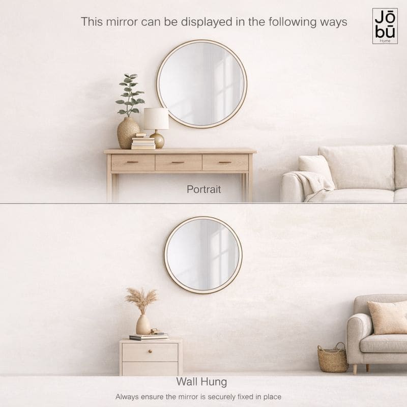Rei - Large Round Black Metal Circle Mirror - 180cm x 180cm