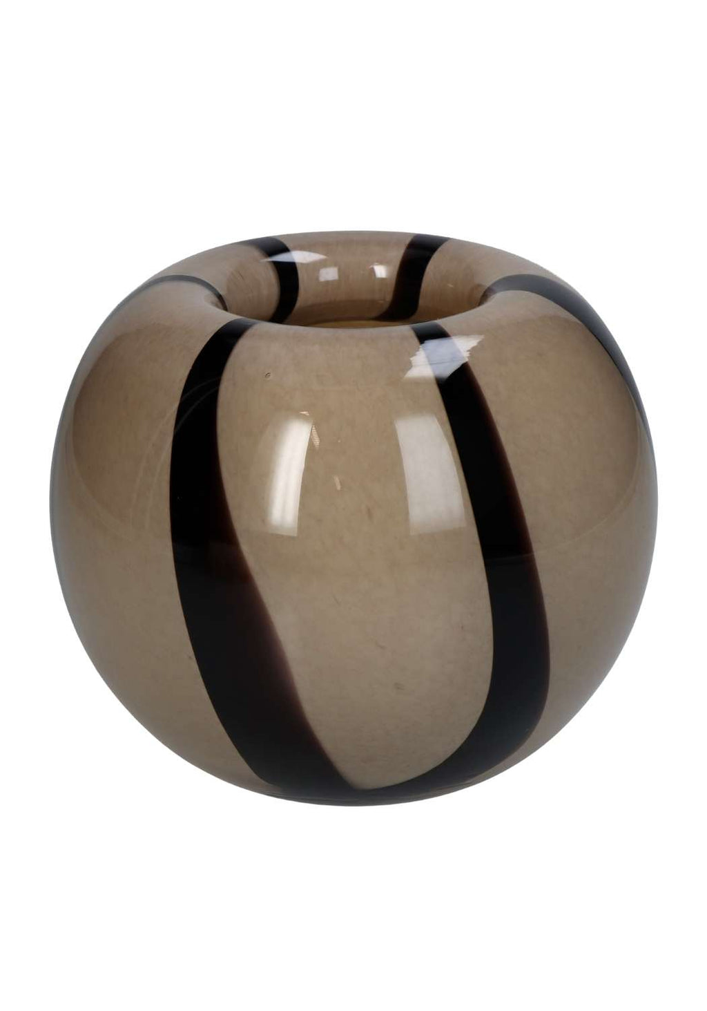 Rounded Striped Two Toned Brown Vase