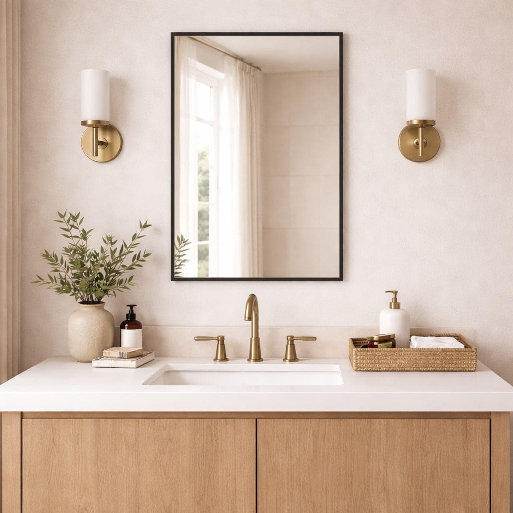 Takara - Black Metal Rectangle Mirror - 70cm x 50cm