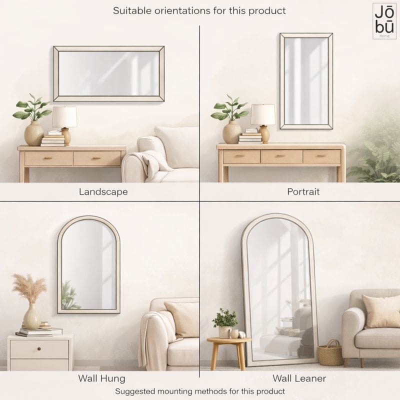 Takara - Full Length Black Metal Rectangle Mirror - 180cm x 90cm