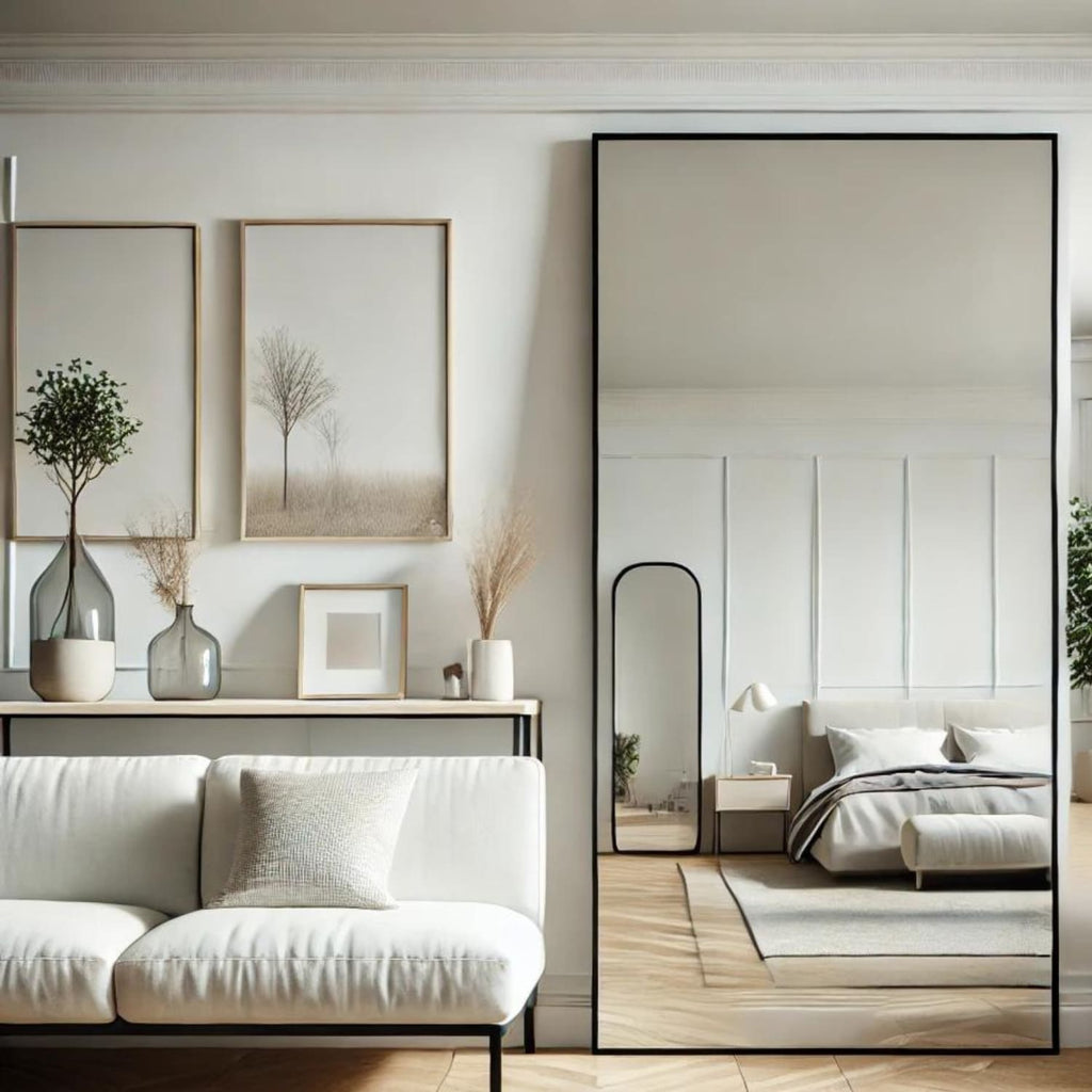 Takara - Full Length Black Metal Rectangle Mirror - 180cm x 90cm