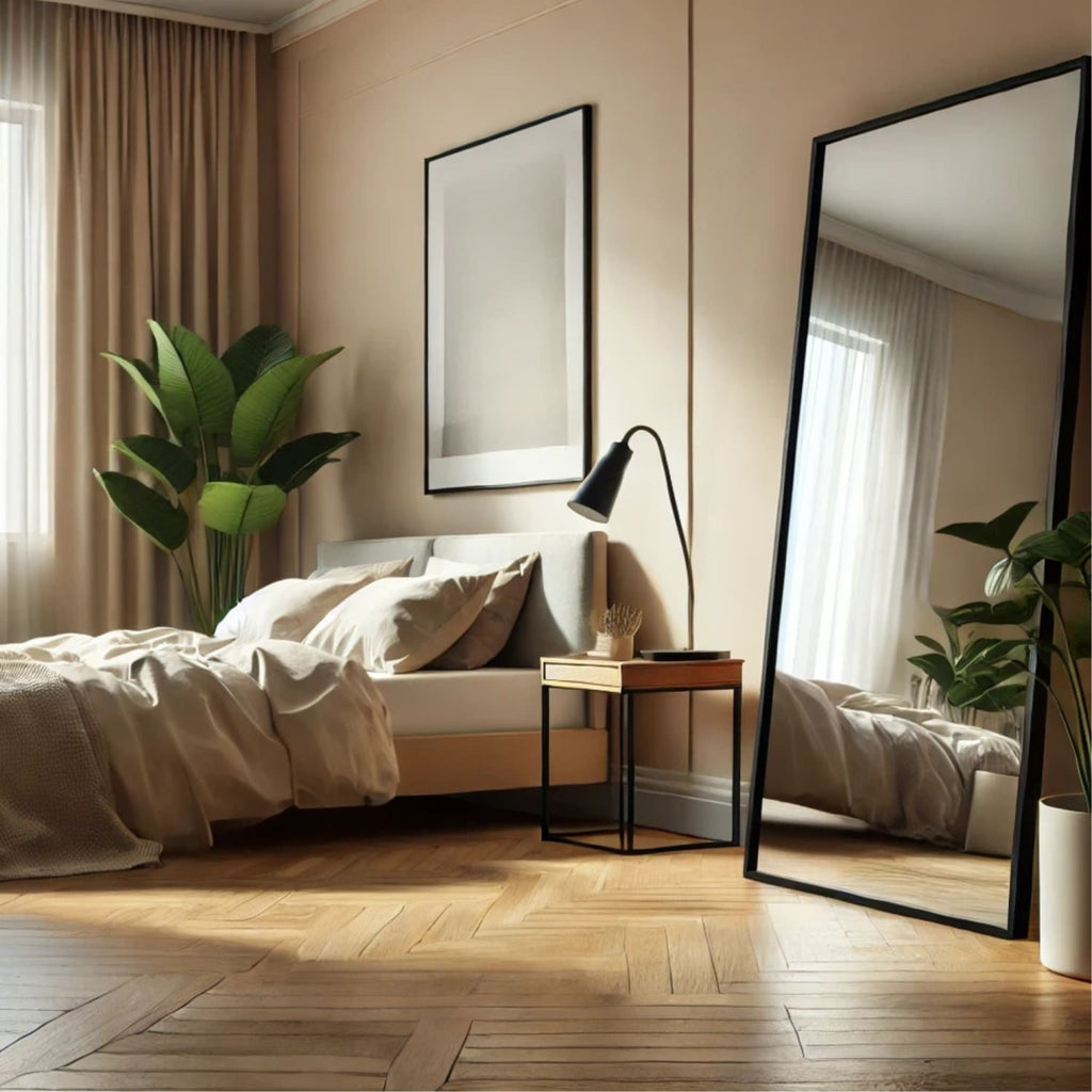 Takara - Full Length Black Metal Rectangle Mirror - 180cm x 90cm