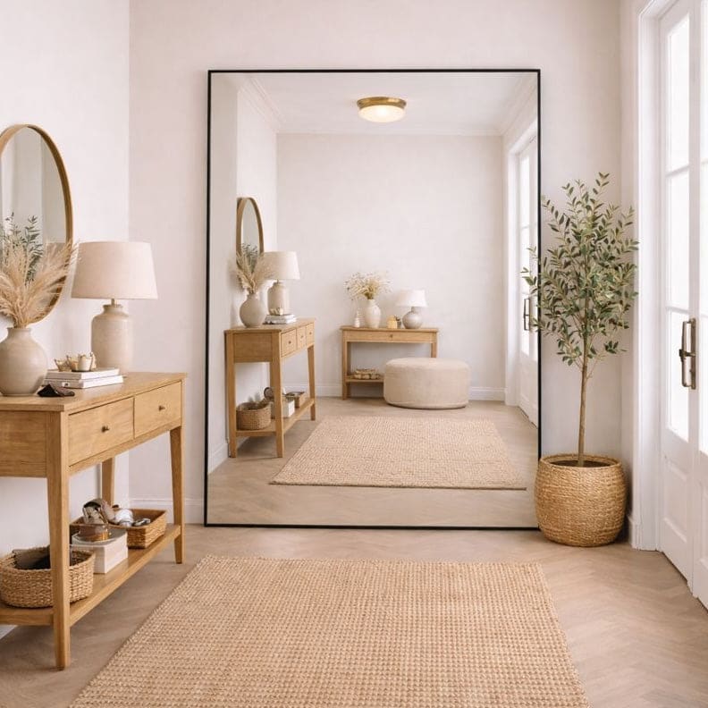 Takara - Full Length Black Metal Rectangle Mirror - 200cm x 120cm