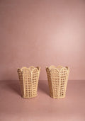 Atlántico Iraca Scallop Vase, Natural - Set of 2