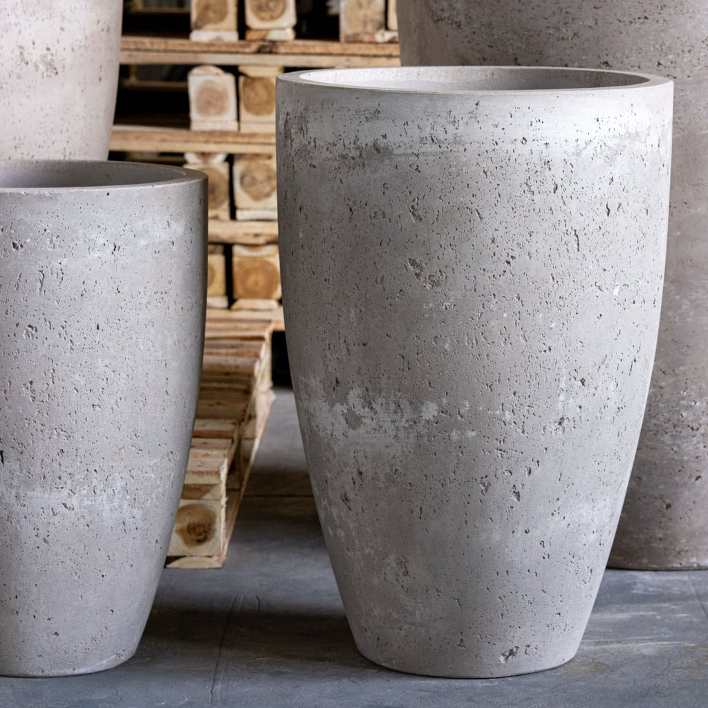Vessara | Truffle – 100cm XXL Tall Concrete Planter – 172L Round Plant Pot