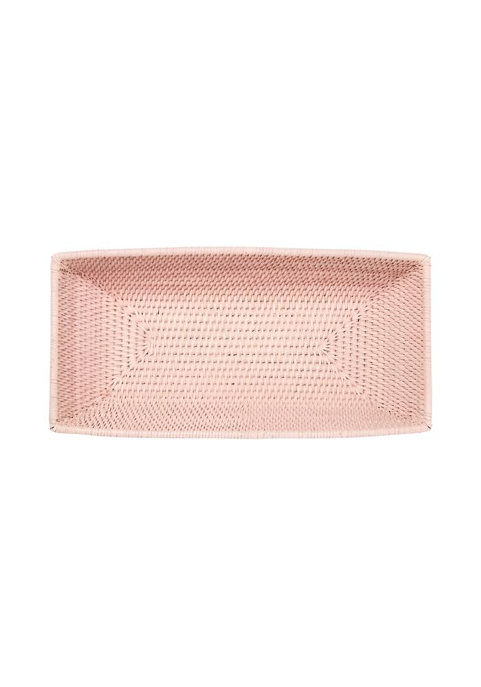 Wiltshire Long Rattan Basket in Pink