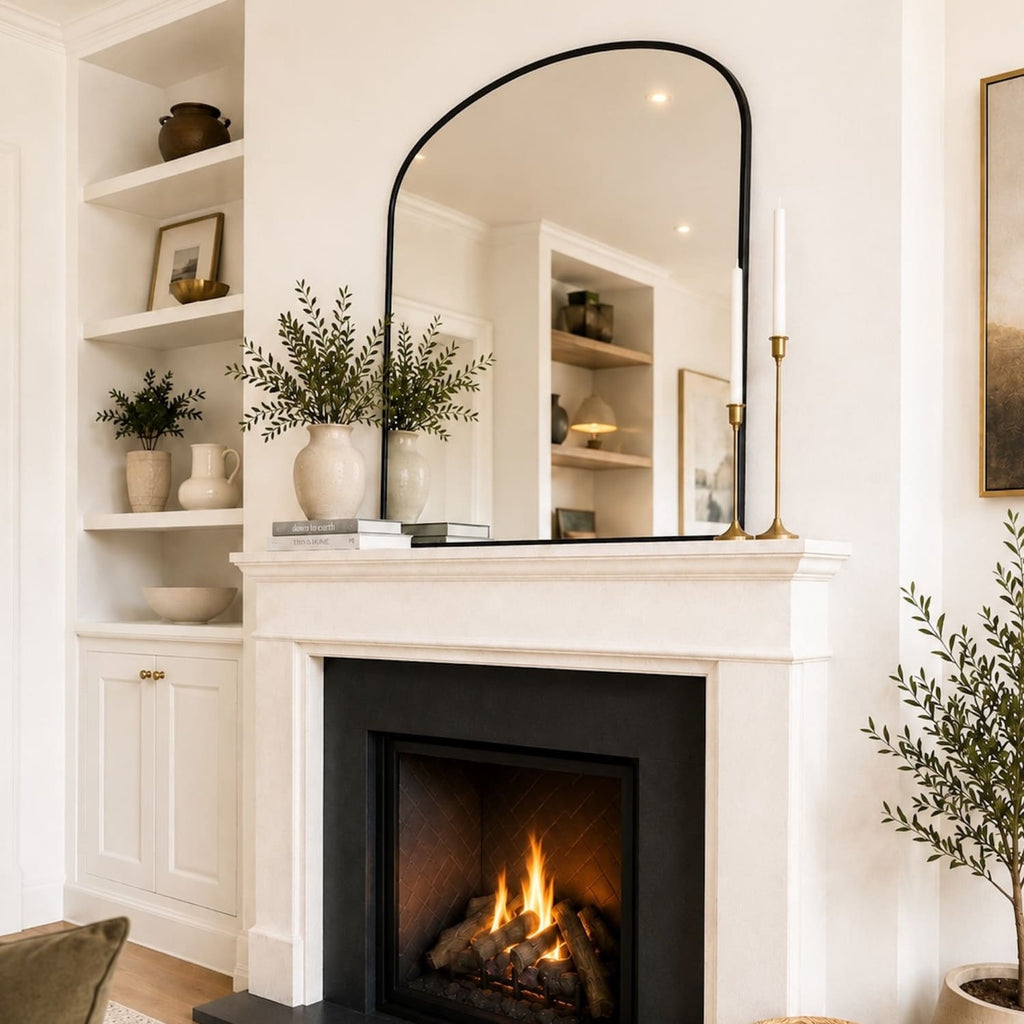 Yoko - Black Metal Gentle Arch Mirror - 120cm x 95cm