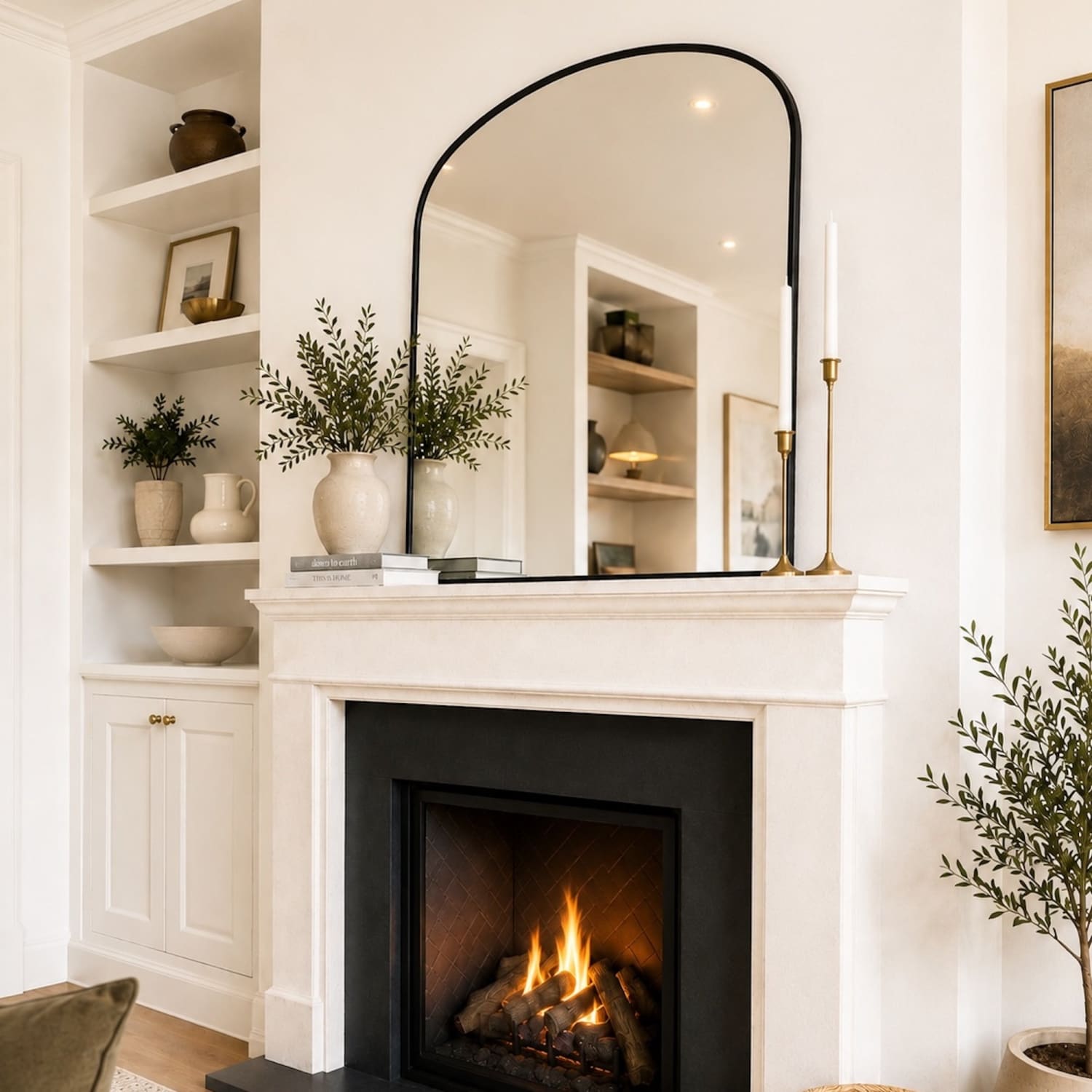 Yoko - Black Metal Gentle Arch Mirror - 120cm x 95cm