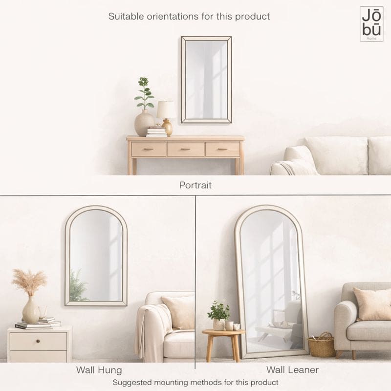 Yoko - Black Metal Gentle Arch Mirror - 120cm x 95cm