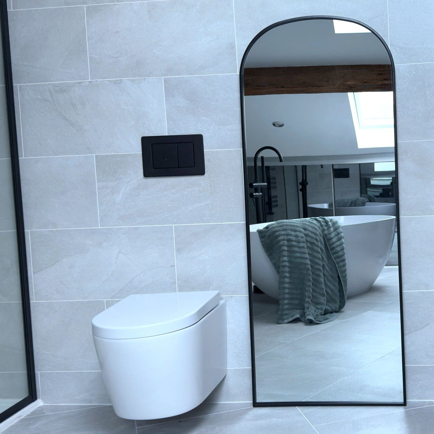 Yoko - Black Metal Gentle Arch Mirror - 160cm x 60cm